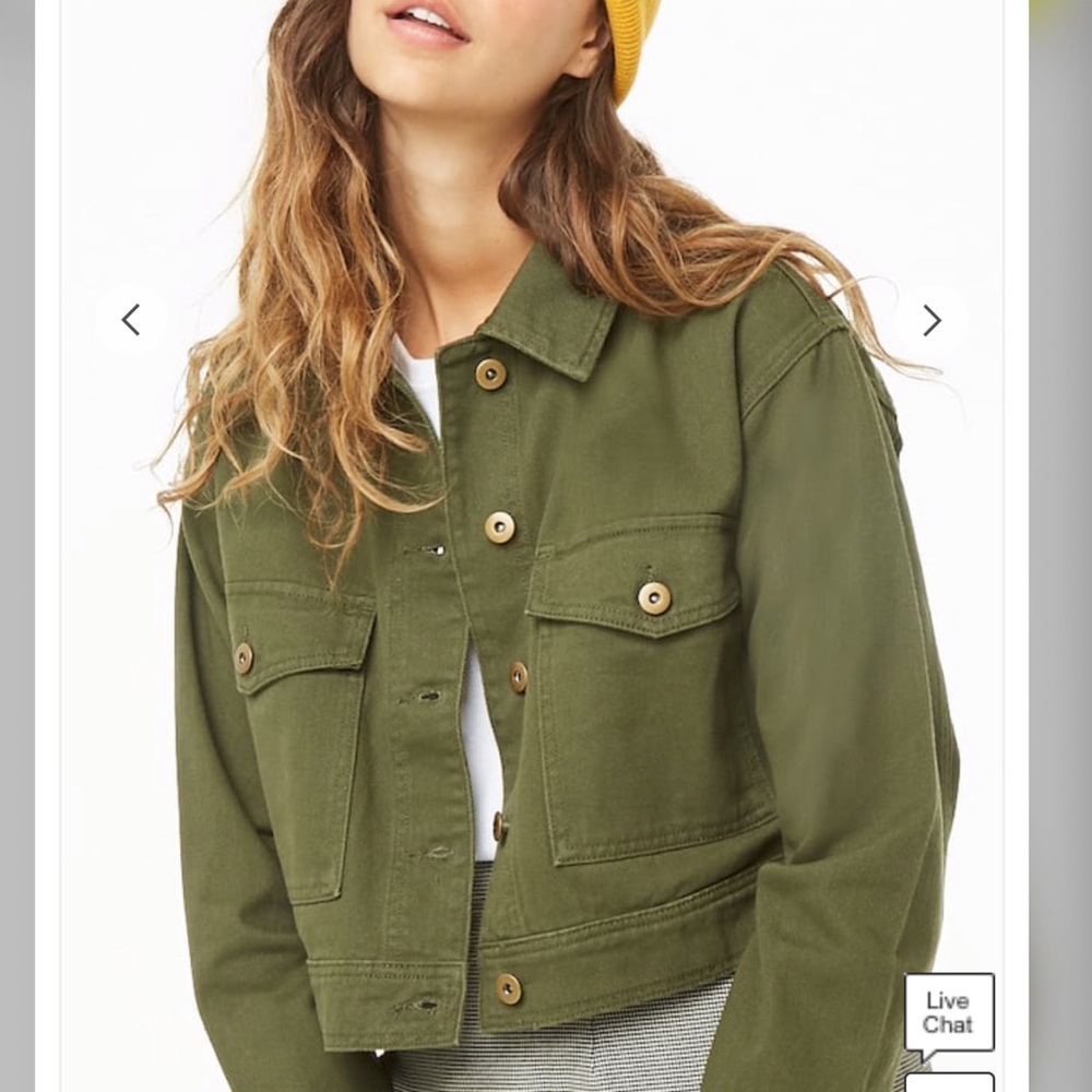 NWT Forever 21 Cropped Canvas Jacket
